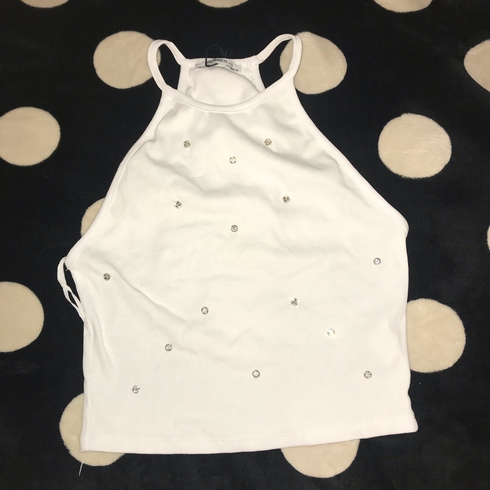 Zara bling crop tank